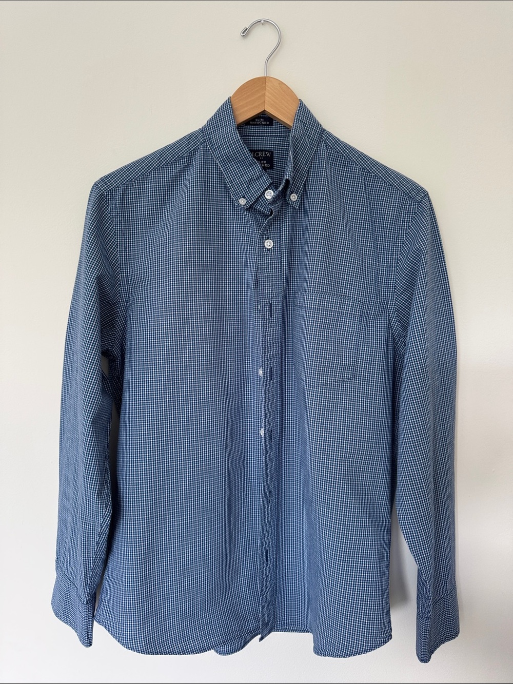 J. Crew Men's Navy Micro-Check Button-Down Shirt